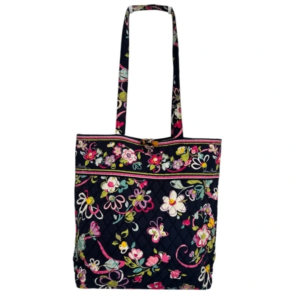 Vera Bradley Women’s “Ribbons” Floral Pattern Quilted Tote Bag